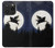 S3289 Cochon Volant Pleine Lune Nuit Etui Coque Housse pour iPhone 15 Pro