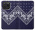 S3357 Marine Bleu Bandana Motif Etui Coque Housse pour iPhone 15 Pro