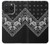 S3363 Motif Bandana Noir Etui Coque Housse pour iPhone 15 Pro