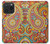 S3402 Floral Paisley Seamless Etui Coque Housse pour iPhone 15 Pro
