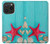 S3428 Aqua Bois Coquille d'étoile de mer Etui Coque Housse pour iPhone 15 Pro