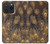 S3691 Plume de paon d'or Etui Coque Housse pour iPhone 15 Pro