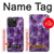 S3713 Graphique violet améthyste à quartz imprimé Etui Coque Housse pour iPhone 15 Pro