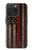 S3804 Graphique de drapeau de ligne rouge en métal de pompier Etui Coque Housse pour iPhone 15 Pro