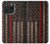 S3804 Graphique de drapeau de ligne rouge en métal de pompier Etui Coque Housse pour iPhone 15 Pro