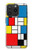 S3814 Composition de dessin au trait Piet Mondrian Etui Coque Housse pour iPhone 15 Pro