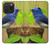 S3839 Oiseau bleu du bonheur Oiseau bleu Etui Coque Housse pour iPhone 15 Pro