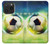 S3844 Ballon de football de football rougeoyant Etui Coque Housse pour iPhone 15 Pro