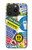 S3960 Collage d'autocollants de signalisation de sécurité Etui Coque Housse pour iPhone 15 Pro