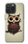 S0360 café Chouette Etui Coque Housse pour iPhone 15 Pro Max