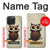 S0360 café Chouette Etui Coque Housse pour iPhone 15 Pro Max