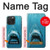 S0830 Requin blanc Etui Coque Housse pour iPhone 15 Pro Max