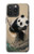 S2210 Peinture Art Panda Fluffy Etui Coque Housse pour iPhone 15 Pro Max
