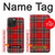 S2374 Motif Tartan Rouge Etui Coque Housse pour iPhone 15 Pro Max