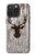 S2505 Tête de Renne Vieux bois Texture graphique Etui Coque Housse pour iPhone 15 Pro Max