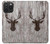 S2505 Tête de Renne Vieux bois Texture graphique Etui Coque Housse pour iPhone 15 Pro Max