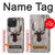 S2505 Tête de Renne Vieux bois Texture graphique Etui Coque Housse pour iPhone 15 Pro Max