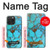 S2685 Aqua Turquoise imprimé graphique Gemme Etui Coque Housse pour iPhone 15 Pro Max