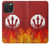 S2803 Feu Rouge Diable Lance Symbole Etui Coque Housse pour iPhone 15 Pro Max