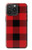 S2931 Rouge Buffle motif de vérification Etui Coque Housse pour iPhone 15 Pro Max