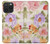 S3035 Peinture douce Fleur Etui Coque Housse pour iPhone 15 Pro Max