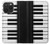 S3078 Noir et blanc Clavier de piano Etui Coque Housse pour iPhone 15 Pro Max
