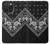 S3363 Motif Bandana Noir Etui Coque Housse pour iPhone 15 Pro Max