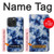 S3439 Tissu Indigo Tie Dye Etui Coque Housse pour iPhone 15 Pro Max