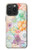 S3705 Fleur florale pastel Etui Coque Housse pour iPhone 15 Pro Max