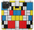 S3814 Composition de dessin au trait Piet Mondrian Etui Coque Housse pour iPhone 15 Pro Max