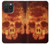 S3881 Crâne de feu Etui Coque Housse pour iPhone 15 Pro Max