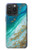 S3920 Couleur bleu océan abstrait émeraude mélangée Etui Coque Housse pour iPhone 15 Pro Max