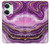S3896 Stries d'or en marbre violet Etui Coque Housse pour OnePlus Nord 3