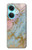 S3717 Imprimé graphique en marbre bleu pastel or rose Etui Coque Housse pour OnePlus Nord CE3