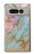 S3717 Imprimé graphique en marbre bleu pastel or rose Etui Coque Housse pour Google Pixel Fold