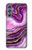 S3896 Stries d'or en marbre violet Etui Coque Housse pour Samsung Galaxy M34 5G