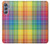 S3942 Tartan à carreaux arc-en-ciel LGBTQ Etui Coque Housse pour Samsung Galaxy M34 5G