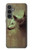 S0931 Loup Blanc Noir Etui Coque Housse pour Samsung Galaxy S23 FE