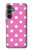S2358 Rose à pois Etui Coque Housse pour Samsung Galaxy S23 FE