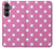 S2358 Rose à pois Etui Coque Housse pour Samsung Galaxy S23 FE