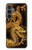 S2804 Dragon d'or imprimé chinois Etui Coque Housse pour Samsung Galaxy S23 FE