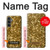 S3388 Imprimer or Glitter Graphic Etui Coque Housse pour Samsung Galaxy S23 FE