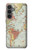 S3418 Carte du monde millésimé Etui Coque Housse pour Samsung Galaxy S23 FE
