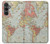 S3418 Carte du monde millésimé Etui Coque Housse pour Samsung Galaxy S23 FE