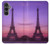 S3447 Paris Eiffel Le coucher du soleil Etui Coque Housse pour Samsung Galaxy S23 FE