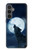 S3693 Pleine lune du loup blanc sinistre Etui Coque Housse pour Samsung Galaxy S23 FE