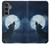 S3693 Pleine lune du loup blanc sinistre Etui Coque Housse pour Samsung Galaxy S23 FE