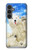 S3794 Ours polaire arctique amoureux de la peinture de phoque Etui Coque Housse pour Samsung Galaxy S23 FE