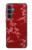 S3817 Motif de fleurs de cerisier floral rouge Etui Coque Housse pour Samsung Galaxy S23 FE