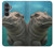 S3871 mignon, bébé, hippopotame, hippopotame Etui Coque Housse pour Samsung Galaxy S23 FE